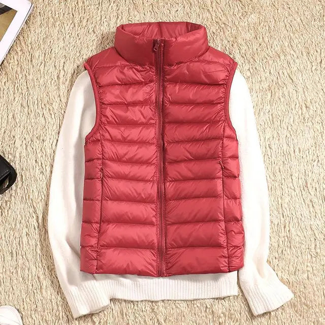 Women's Lightweight Down Vest Warm Beige