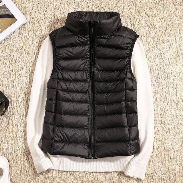 Women's Lightweight Down Vest Warm Beige - Vonnera