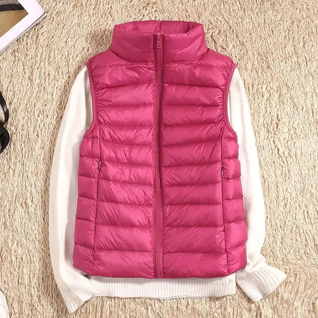 Women's Lightweight Down Vest Warm Beige