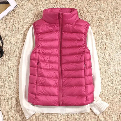 Women's Lightweight Down Vest Warm Beige
