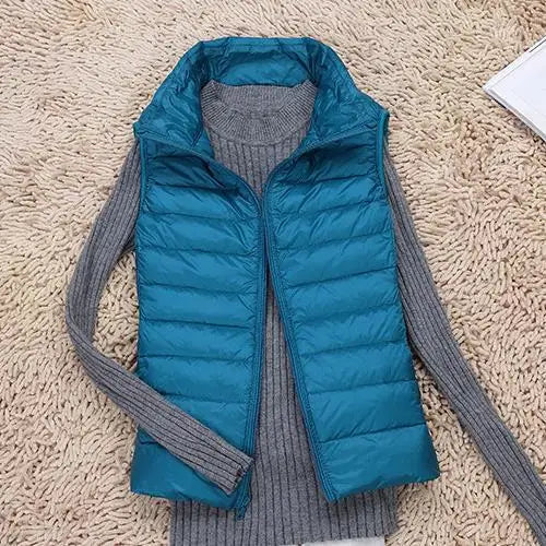 Women's Lightweight Down Vest Warm Beige