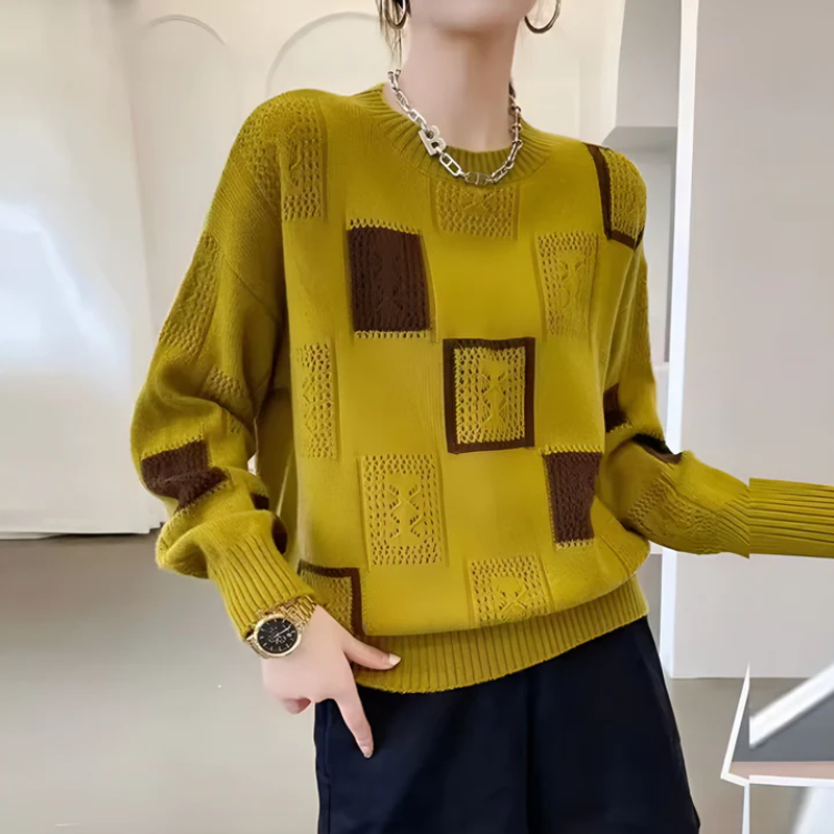 Women's Patchwork Knit Sweater