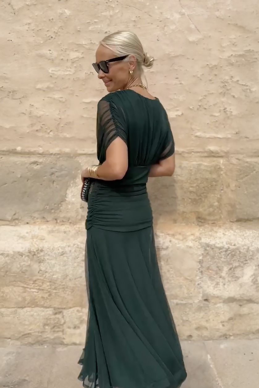 Women's V-Neck Maxi Dress Elegant Partywear