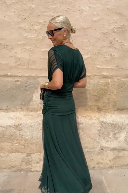 Women's V-Neck Maxi Dress Elegant Partywear