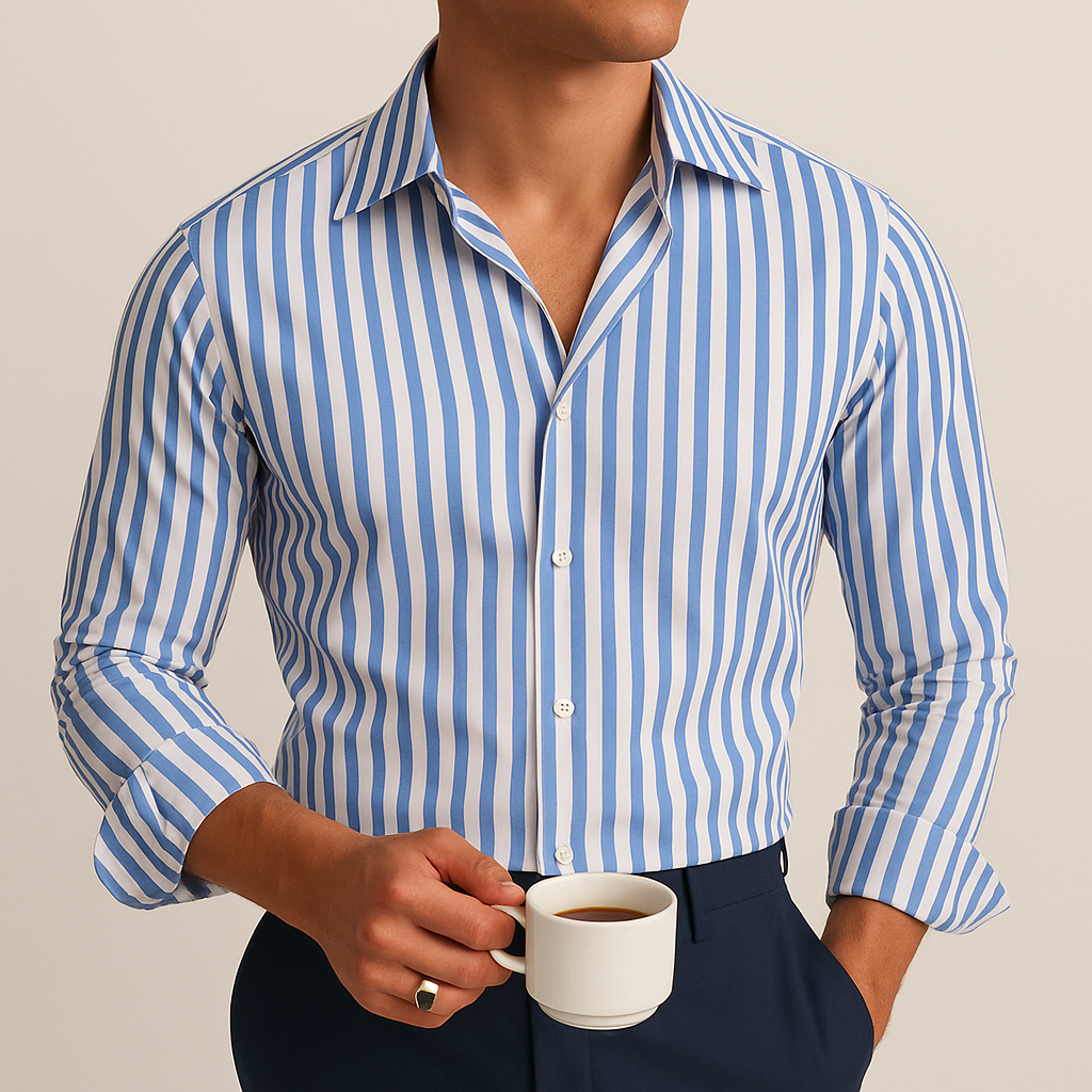 Men's Striped Dress Shirt Cotton - Vonnera