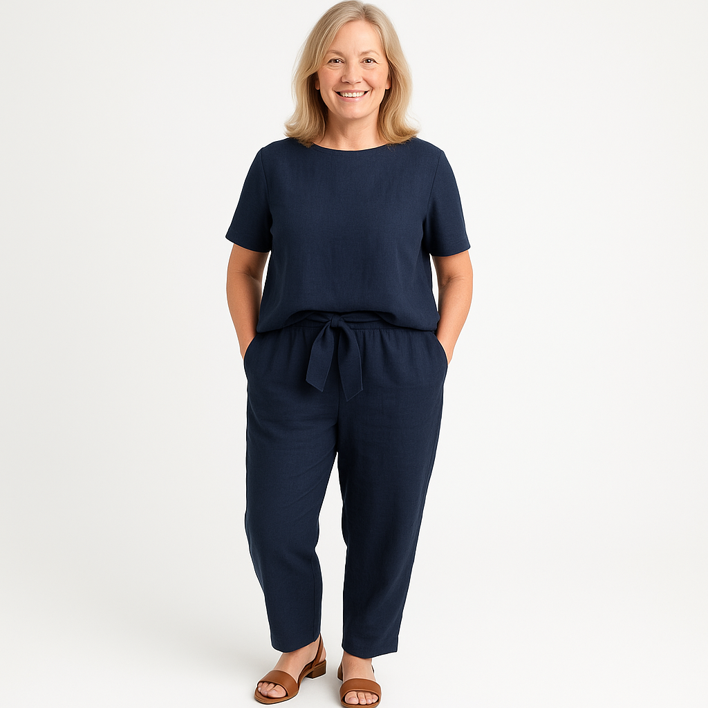 Women's Two Piece Casual And Tapered Pants Set - Vonnera