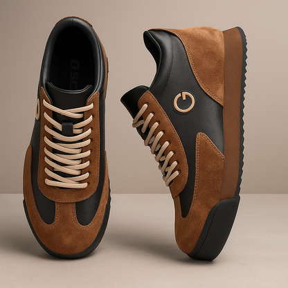 Men's Lace-Up Sneakers Contrast Panels - Vonnera