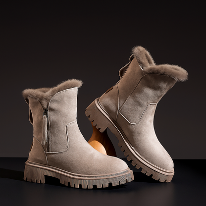 Women's Ankle Boots Fur Trim Lug Sole - Vonnera
