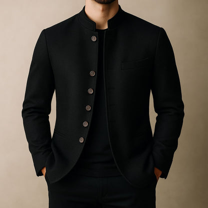 Marsimo Mens Wool Stand Collar Jacket