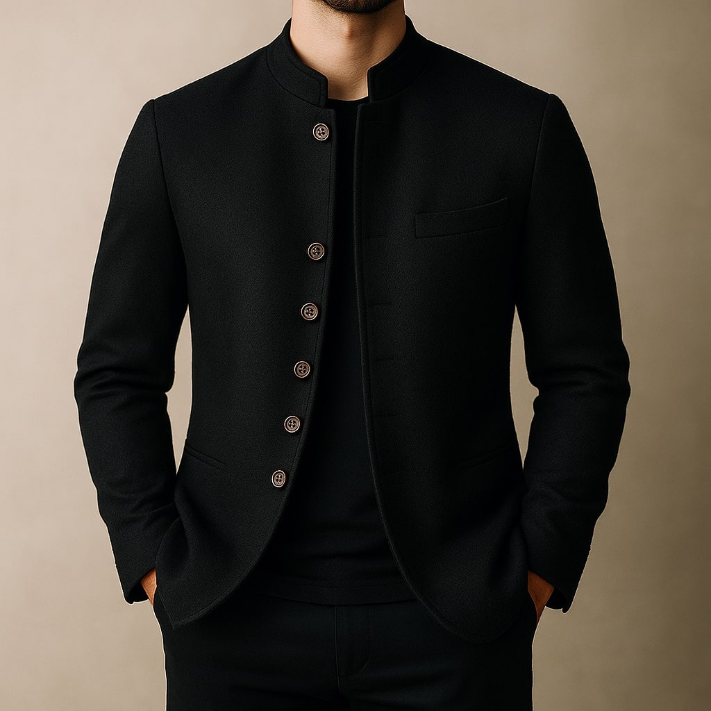 Marcello Men's Wool Stand Collar Jacket