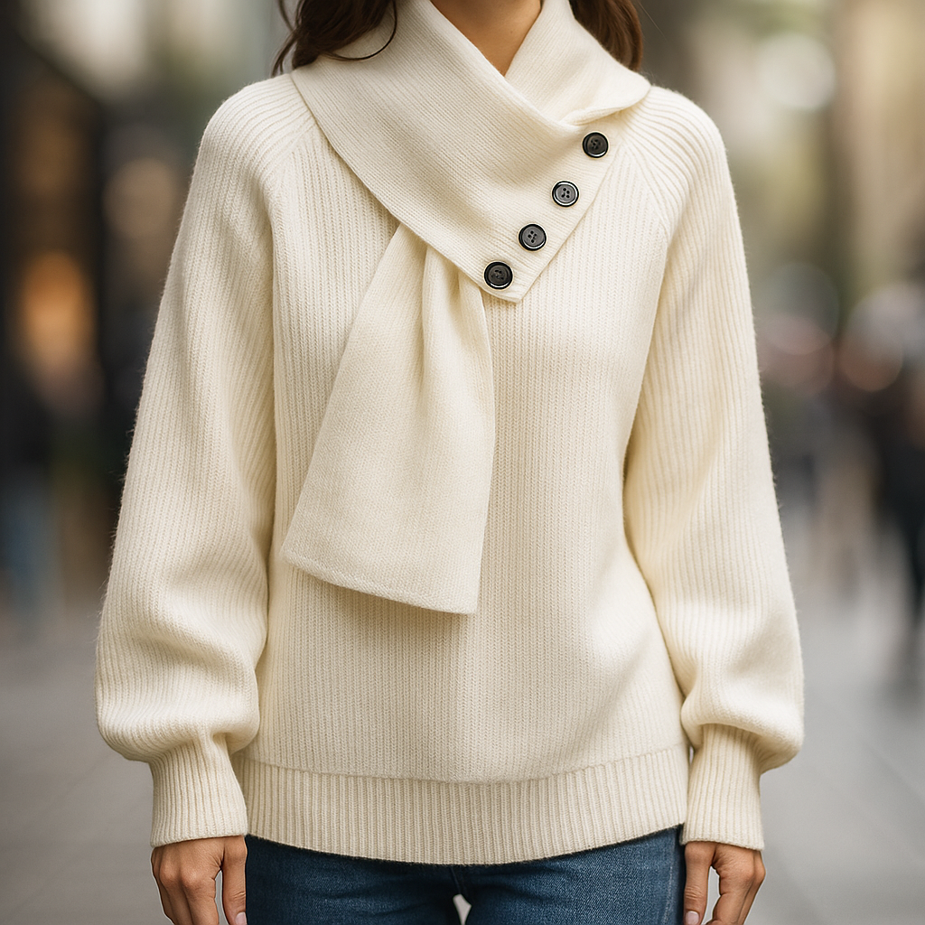Women's Cozy Sweater Scarf Neck Soft