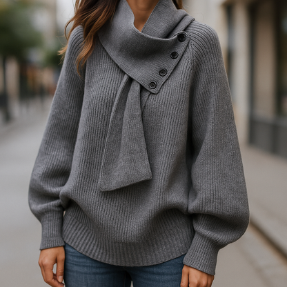 Women's Cozy Sweater Scarf Neck Soft