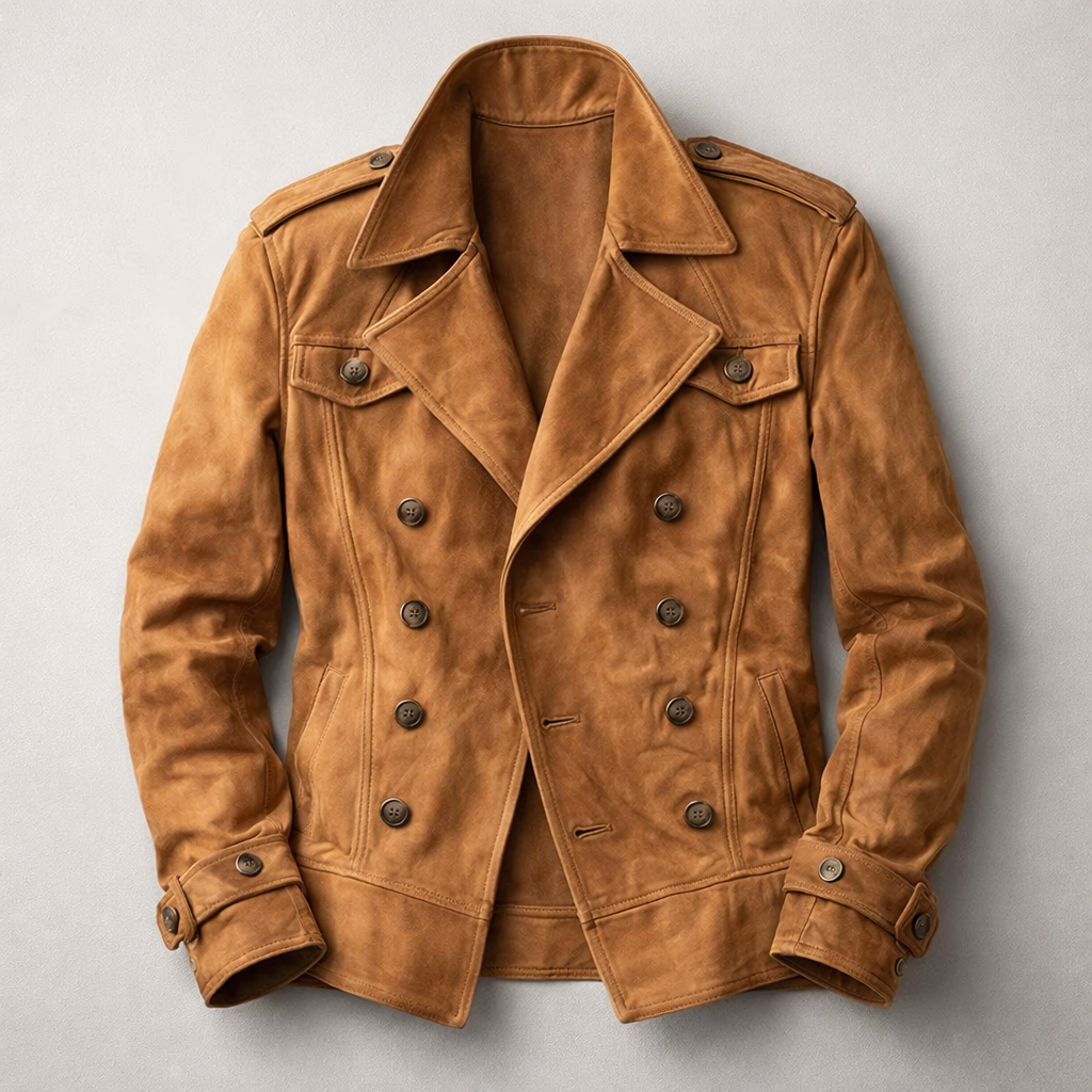 Douglas Men's Suede Leather Coat - Vonnera