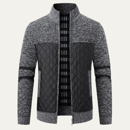 Men's Quilted Puffer Jacket Zip Up Knit Avellino - Vonnera