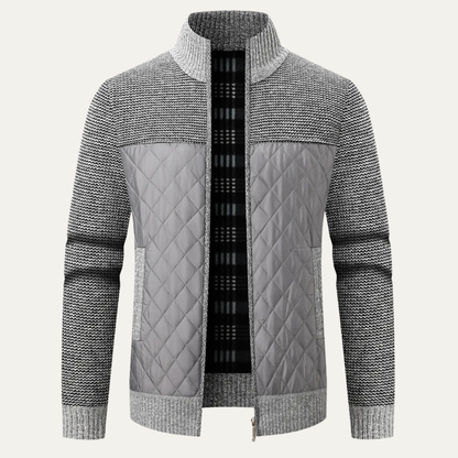 Men's Quilted Puffer Jacket Zip Up Knit Avellino
