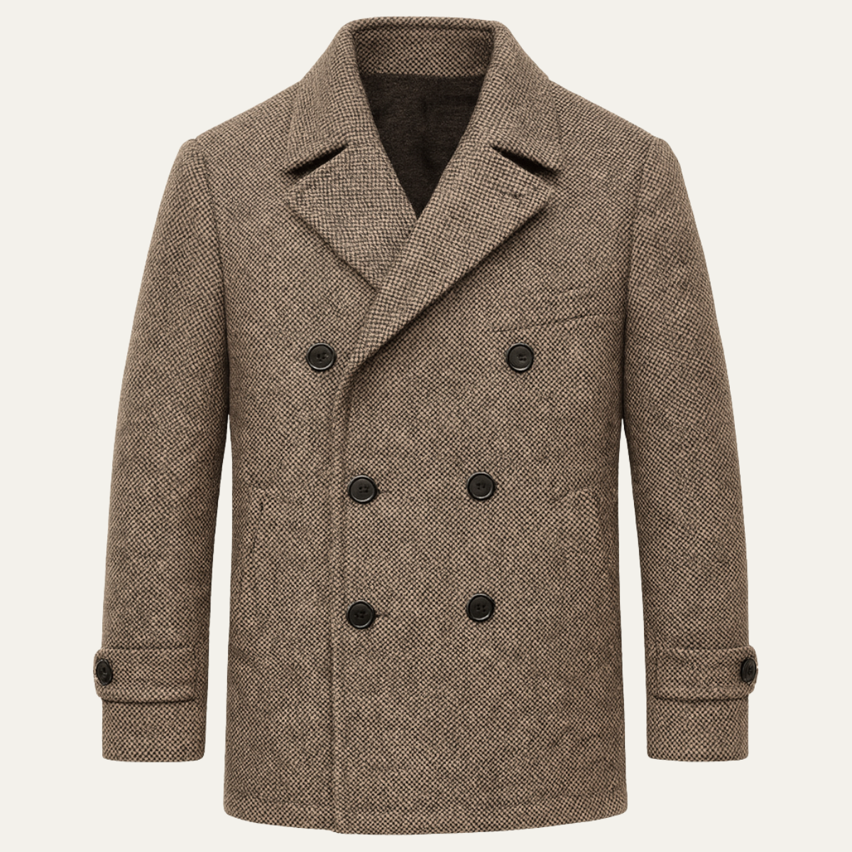 Men's Wool Herringbone Blazer Brown - Vonnera
