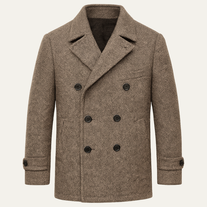 Men's Wool Herringbone Blazer Brown - Vonnera