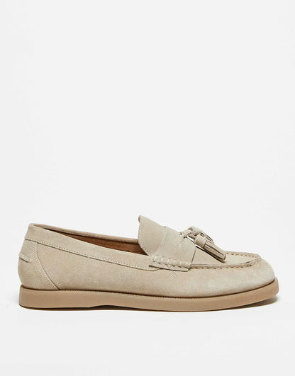 Men's Suede Loafers Tassel Detail Brown - Vonnera