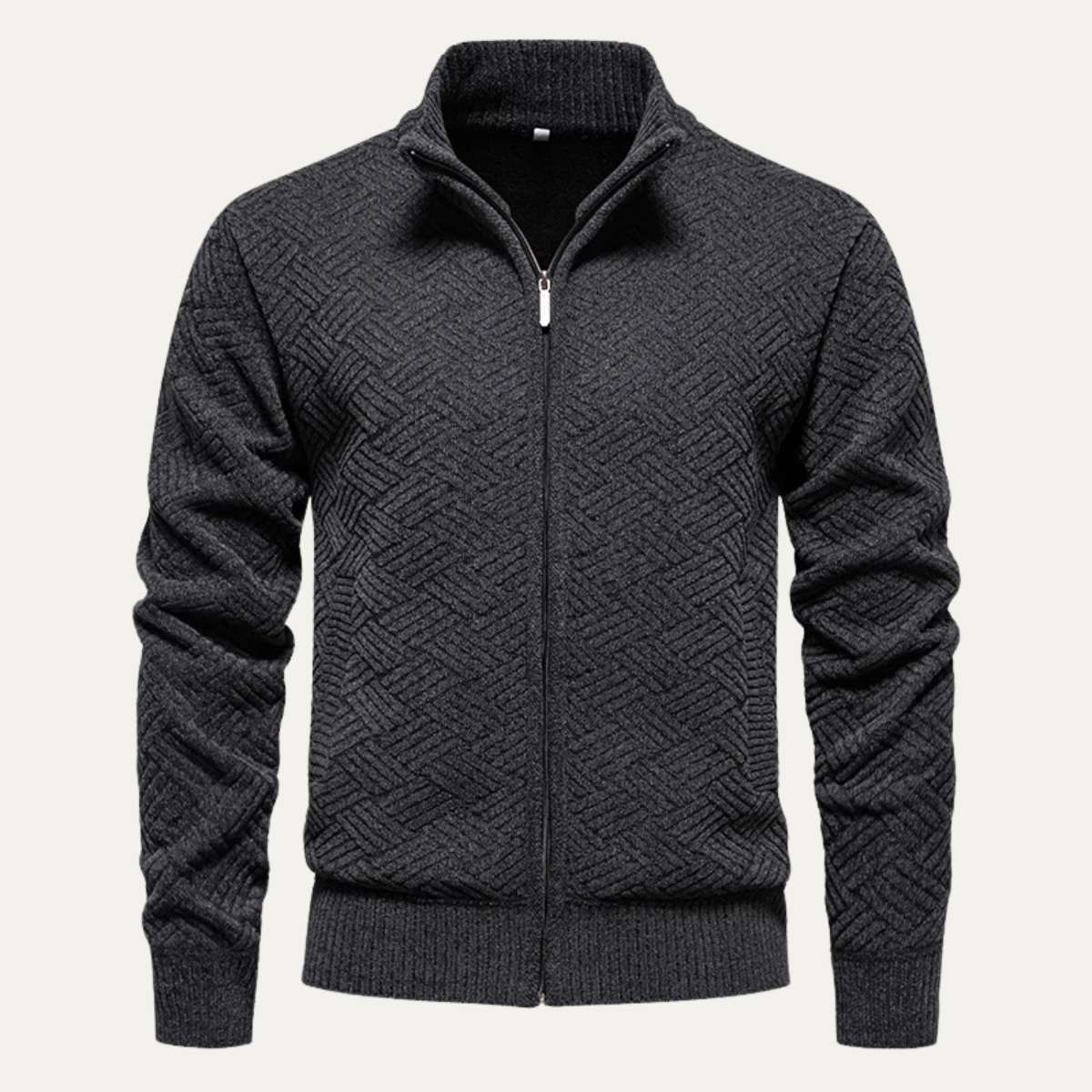 Dundee Men's Textured Knit Cardigan Warm Beige