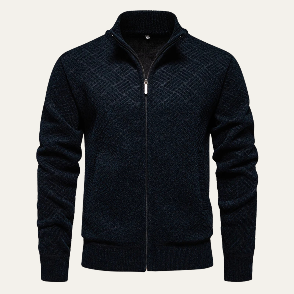 Dundee Men's Textured Knit Cardigan Warm Beige