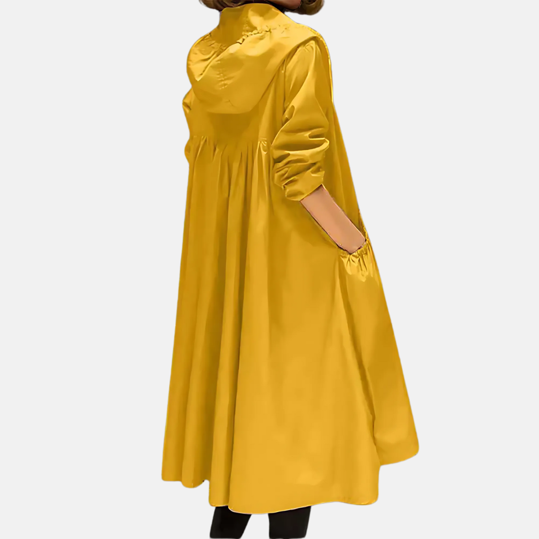 Women's Water Resistant Hooded Knee Length Jacket