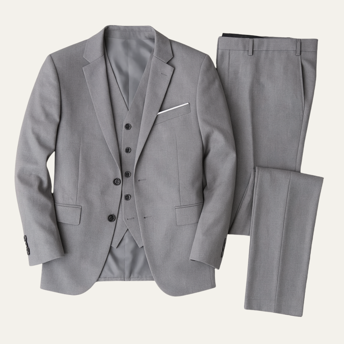 Men's 3 Piece Slim Fit Suit Blazer Waistcoat Trousers - Vonnera