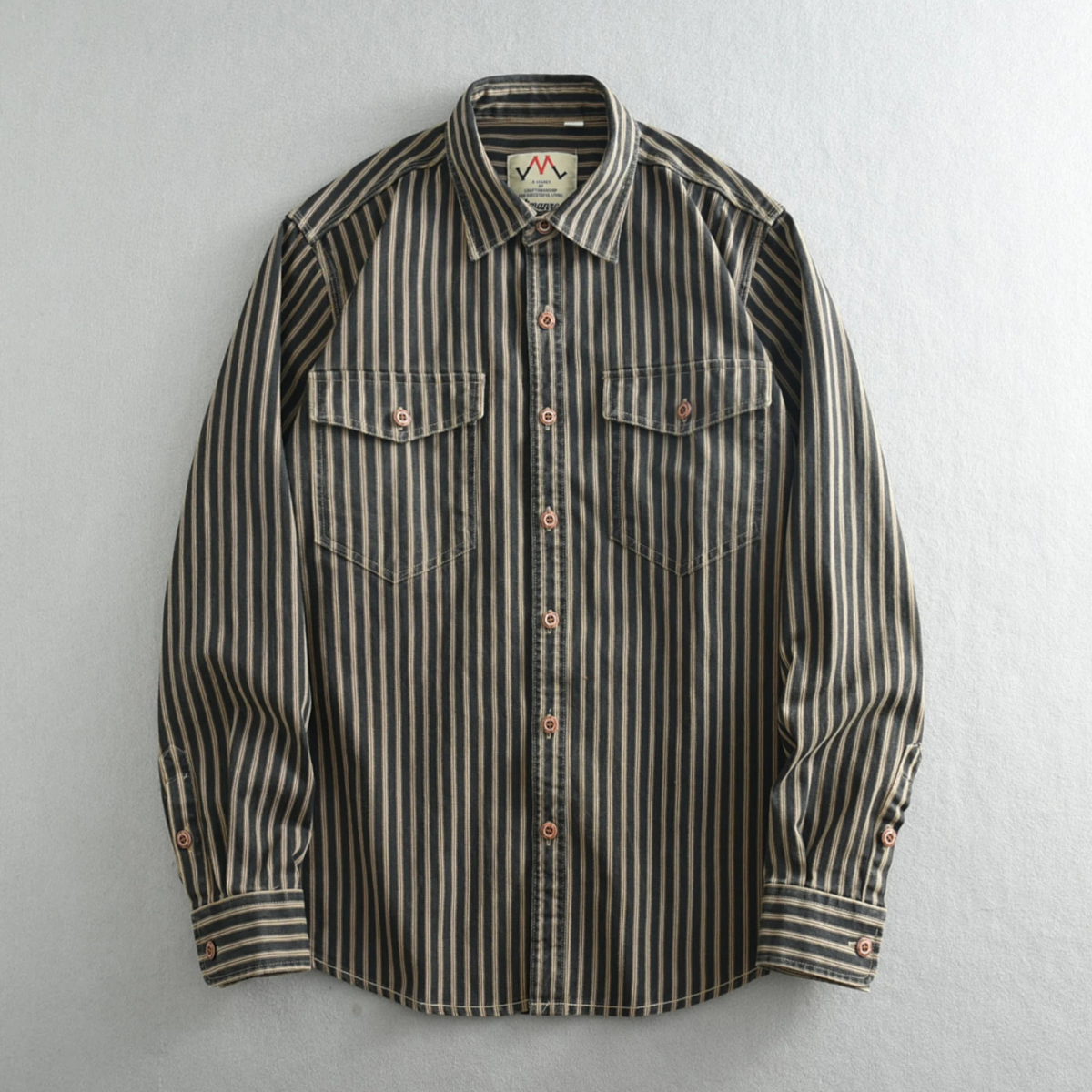 Men's Striped Button Down Shirt Cotton Casual Classic
