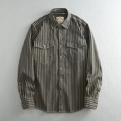 Men's Striped Button Down Shirt Cotton Casual Classic