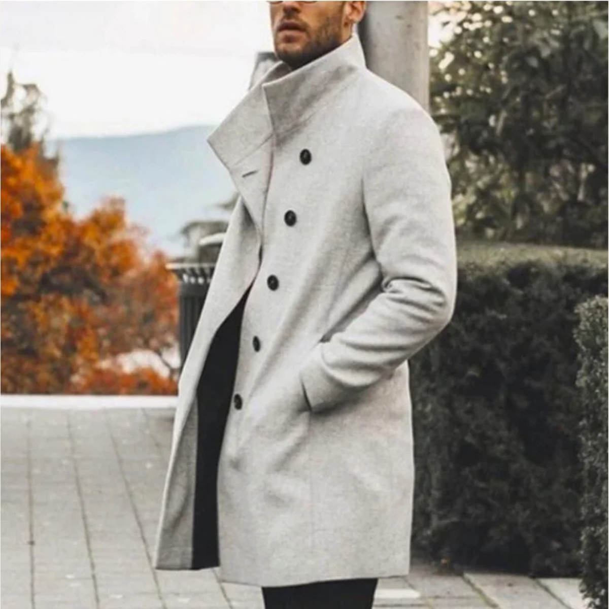Men's Wool Blend Overcoat Thickened Winter Coat
