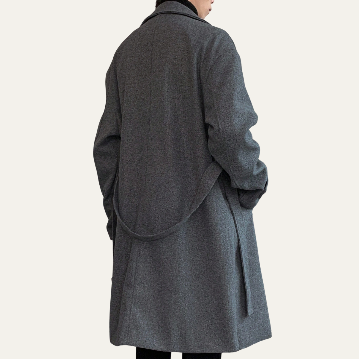 Men's Wool Wrap Coat Camel Color With Belt