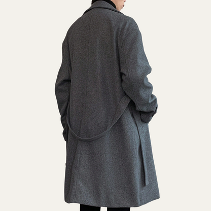 Men's Wool Wrap Coat Camel Color With Belt
