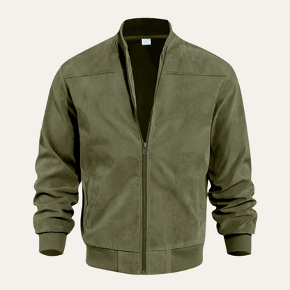 Men's Suede Bomber Jacket Vintage Style - Vonnera