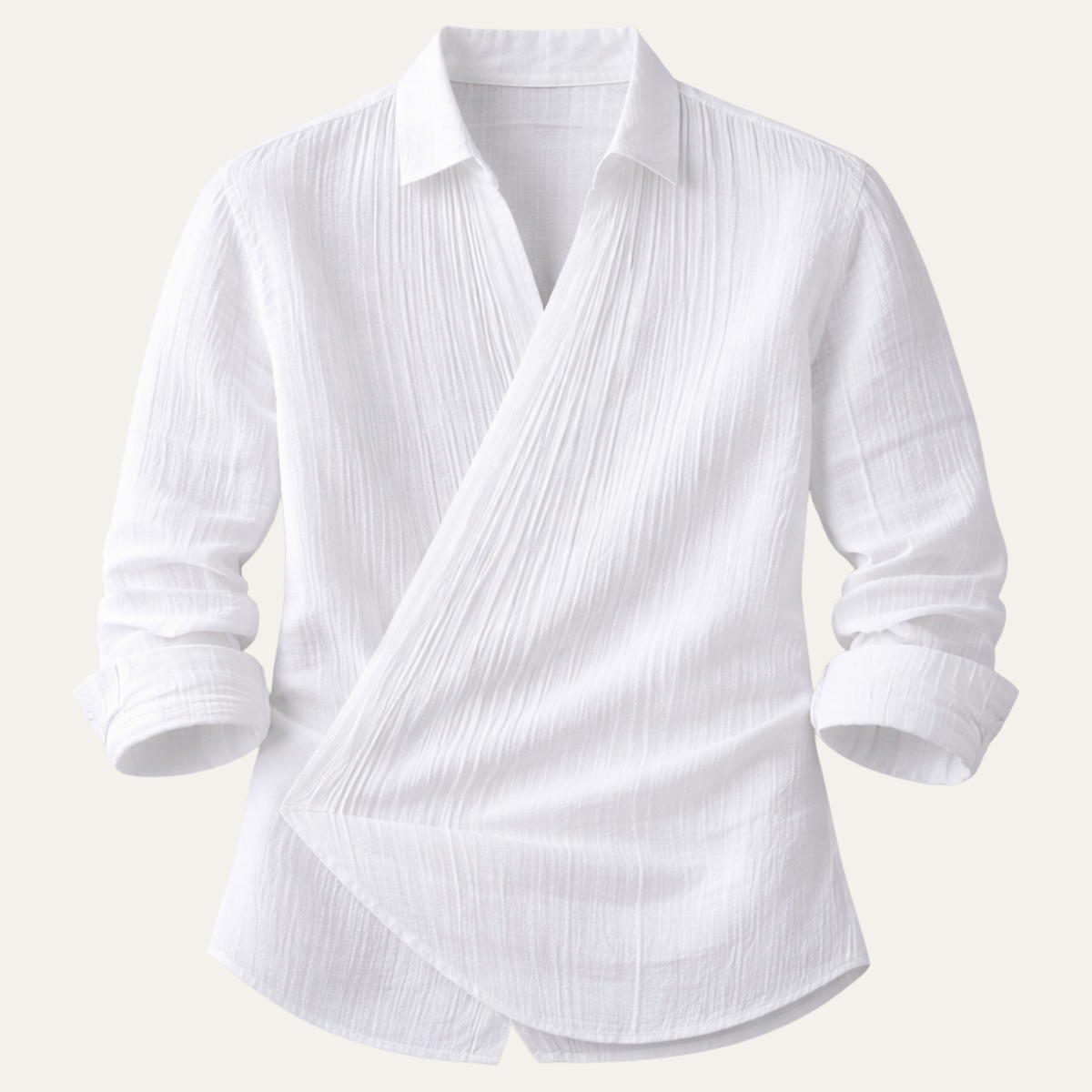 Men's Slim Fit Dress Shirt White Cotton - Vonnera