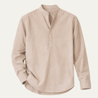 Men's Cotton Linen Casual Shirt Double Pocket - Vonnera
