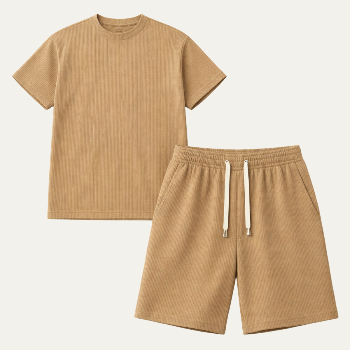 Men's Summer Jacquard T Shirt And Shorts Set - Vonnera