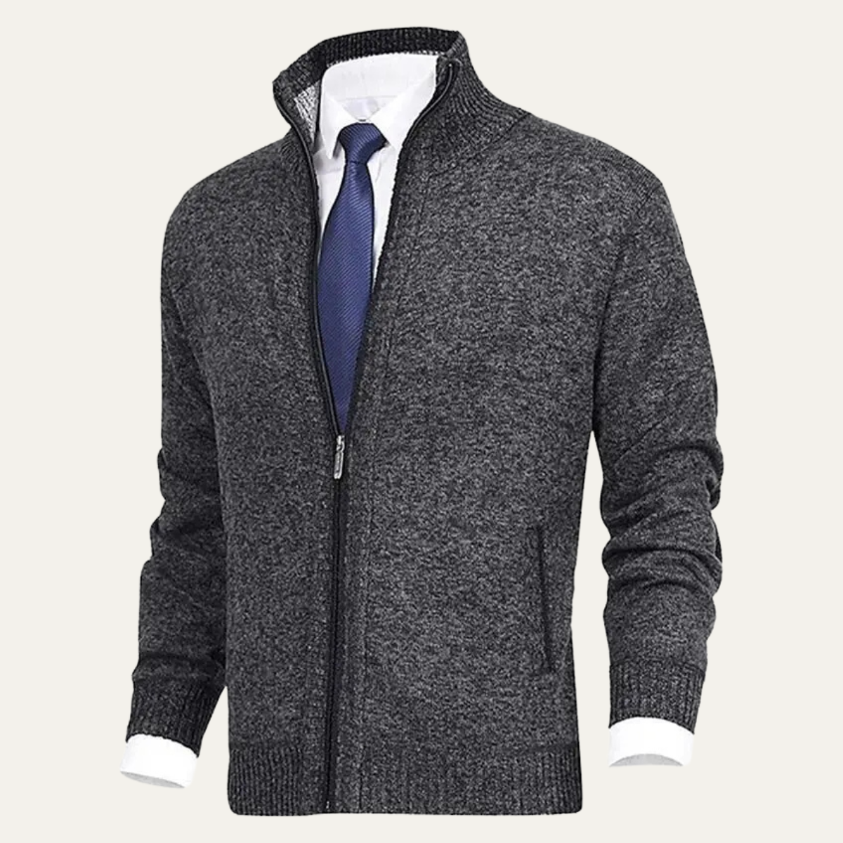 Men's Thick Knitted Fleece Cardigan Full Zip