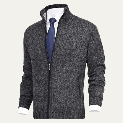 Men's Thick Knitted Fleece Cardigan Full Zip