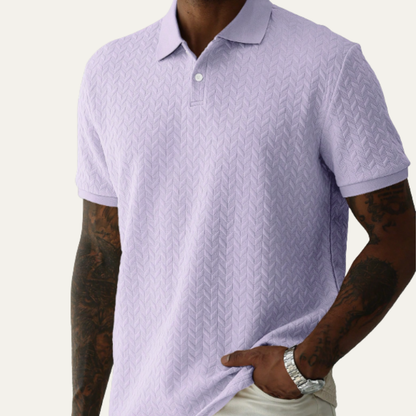 Men's Textured Polo Shirt Summer Casual
