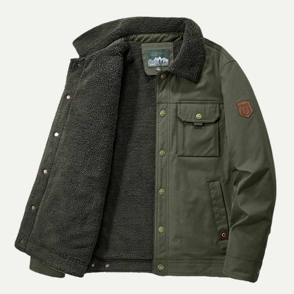 Men's Fleece Lined Sherpa Jacket Outdoor Winter Coat