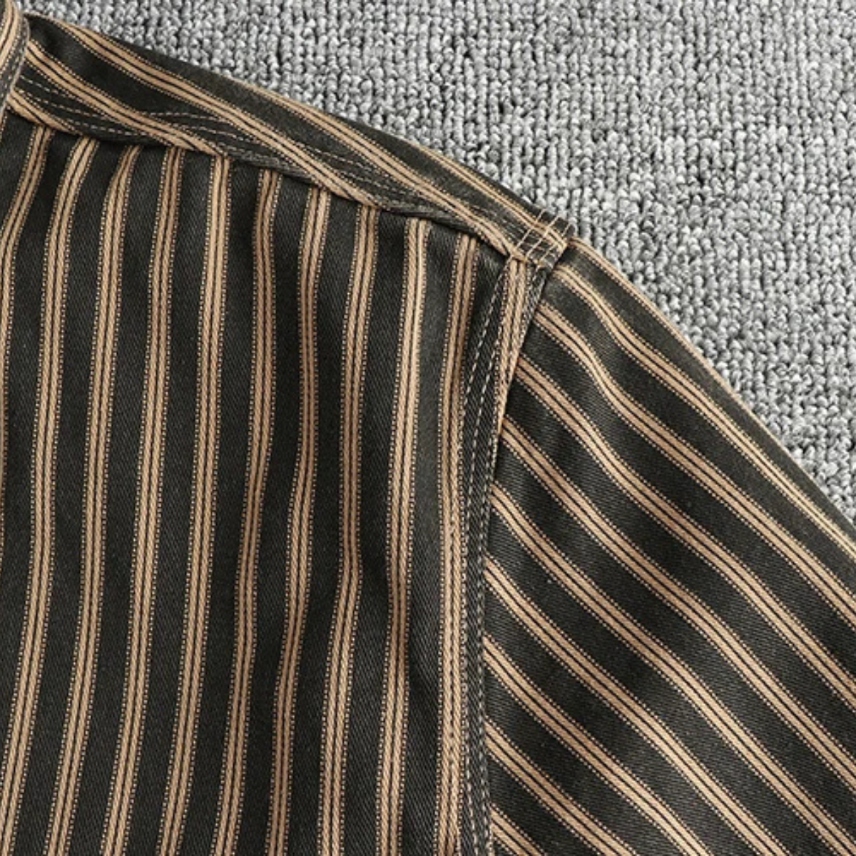 Men's Retro Striped Button Up Shirt