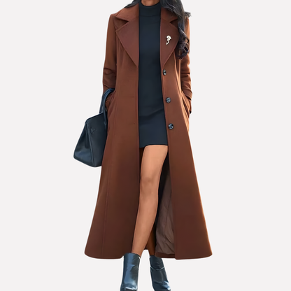 Women's Long Coat Shawl Collar With Belt