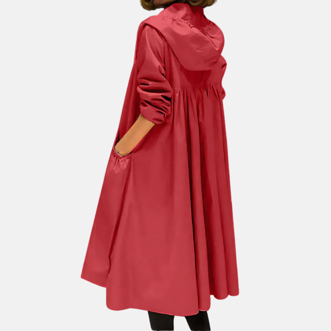 Women's Water Resistant Hooded Knee Length Jacket