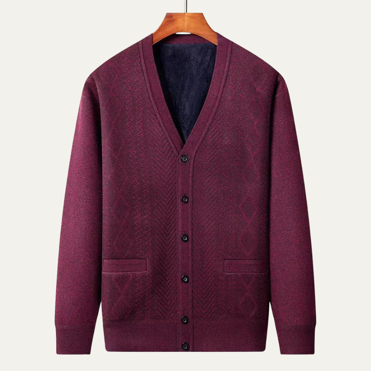 Trafalgar Men's Knit Cardigan Button Up Classic