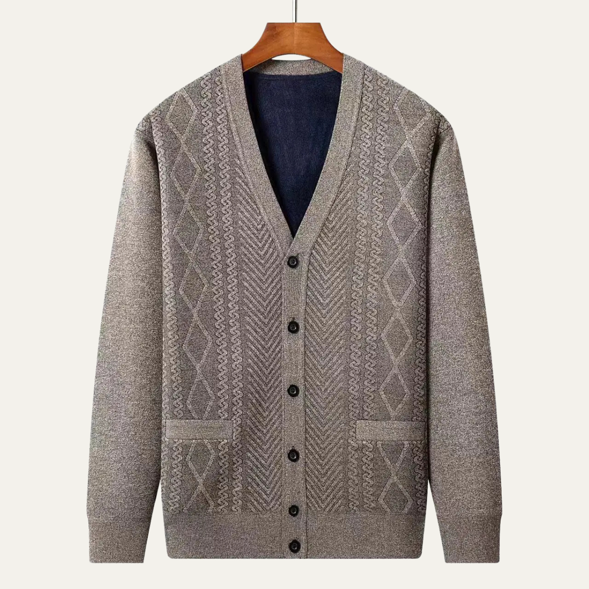 Trafalgar Men's Knit Cardigan Button Up Classic