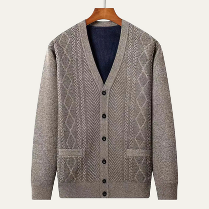 Trafalgar Men's Knit Cardigan Button Up Classic