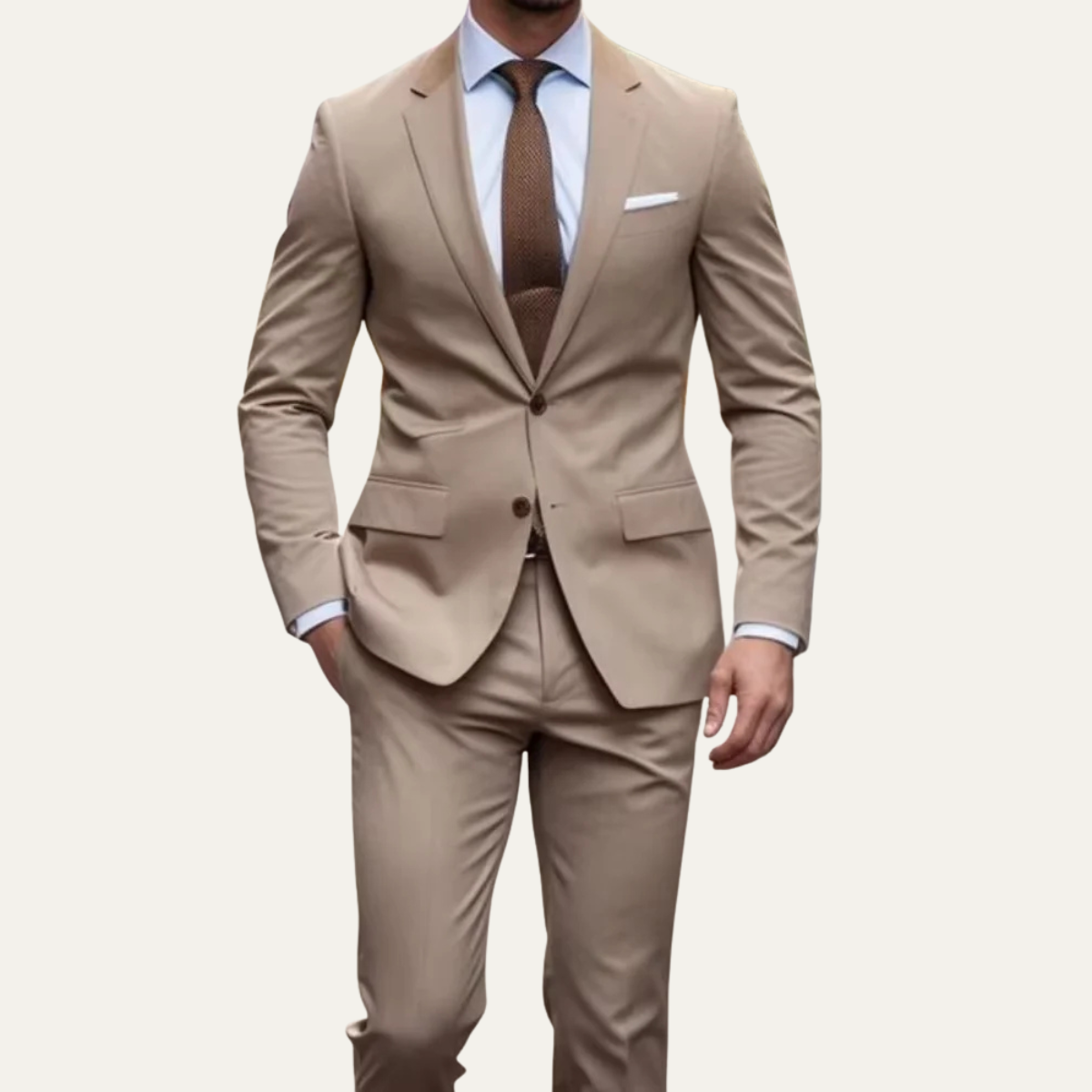 Men's Slim Fit Suit 2 Piece Formal Wool Black
