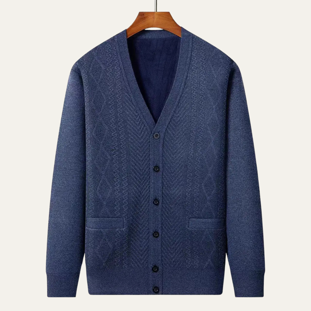 Trafalgar Men's Knit Cardigan Button Up Classic