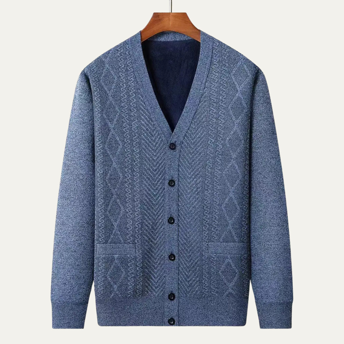 Trafalgar Men's Knit Cardigan Button Up Classic