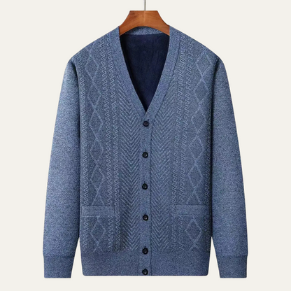 Trafalgar Men's Knit Cardigan Button Up Classic