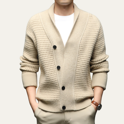 Hebrides Men's Knit Cardigan Shawl Collar Chunky